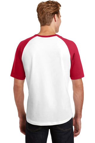 Sport-Tek Short Sleeve Colorblock Raglan Jersey (White/ Red)