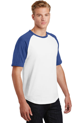 Sport-Tek Short Sleeve Colorblock Raglan Jersey (White/ Royal)