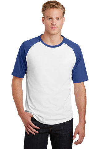 Sport-Tek Short Sleeve Colorblock Raglan Jersey (White/ Royal)