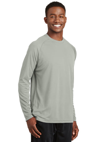 Sport-Tek Dry Zone Long Sleeve Raglan T-Shirt (Silver)