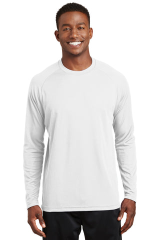 Sport-Tek Dry Zone Long Sleeve Raglan T-Shirt (White)