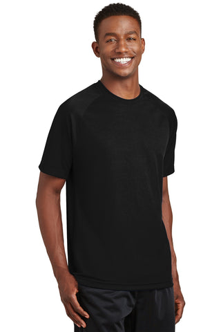 Sport-Tek Dry Zone Short Sleeve Raglan T-Shirt (Black)