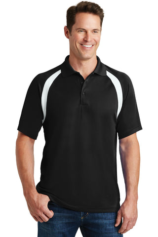 Sport-Tek Dry Zone Colorblock Raglan Polo (Black/ White)