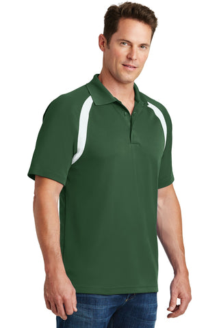 Sport-Tek Dry Zone Colorblock Raglan Polo (Forest Green/ White)