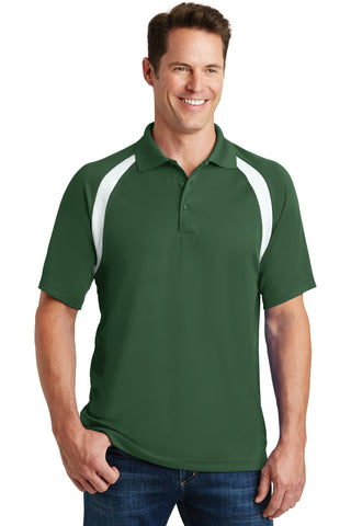 Sport-Tek Dry Zone Colorblock Raglan Polo (Forest Green/ White)