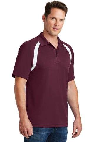 Sport-Tek Dry Zone Colorblock Raglan Polo (Maroon/ White)