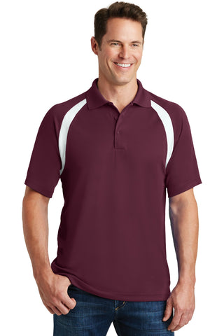 Sport-Tek Dry Zone Colorblock Raglan Polo (Maroon/ White)