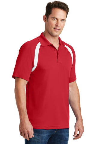 Sport-Tek Dry Zone Colorblock Raglan Polo (True Red/ White)