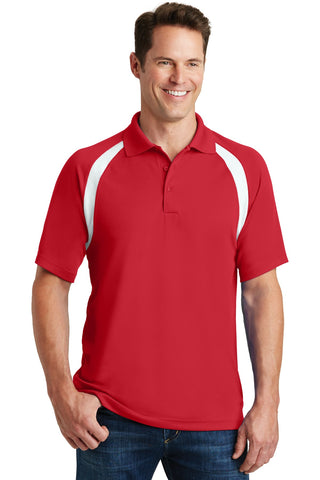 Sport-Tek Dry Zone Colorblock Raglan Polo (True Red/ White)