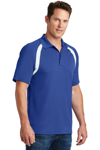 Sport-Tek Dry Zone Colorblock Raglan Polo (True Royal/ White)