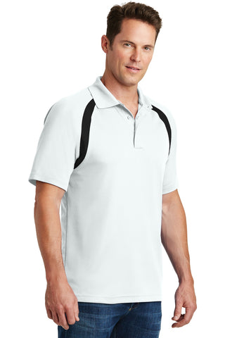 Sport-Tek Dry Zone Colorblock Raglan Polo (White/ Black)