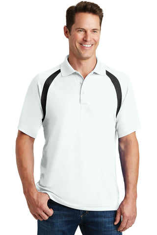 Sport-Tek Dry Zone Colorblock Raglan Polo (White/ Black)