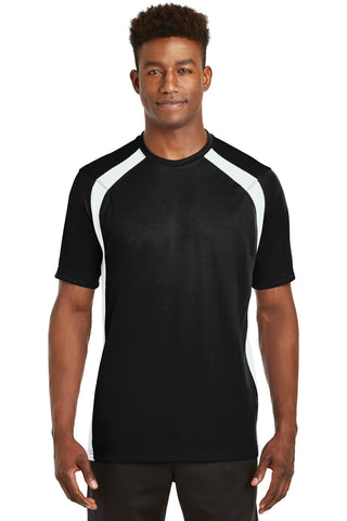 Sport-Tek Dry Zone Colorblock Crew (Black/ White)