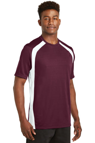 Sport-Tek Dry Zone Colorblock Crew (Maroon/ White)