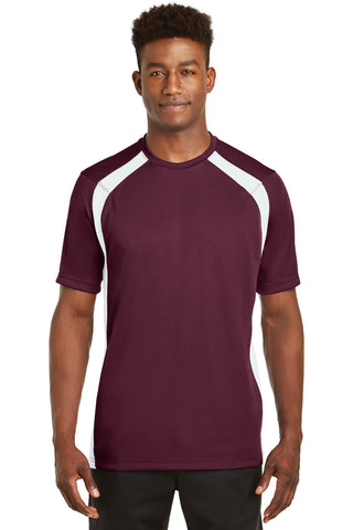 Sport-Tek Dry Zone Colorblock Crew (Maroon/ White)