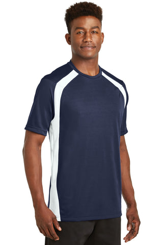 Sport-Tek Dry Zone Colorblock Crew (True Navy/ White)