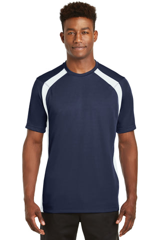 Sport-Tek Dry Zone Colorblock Crew (True Navy/ White)