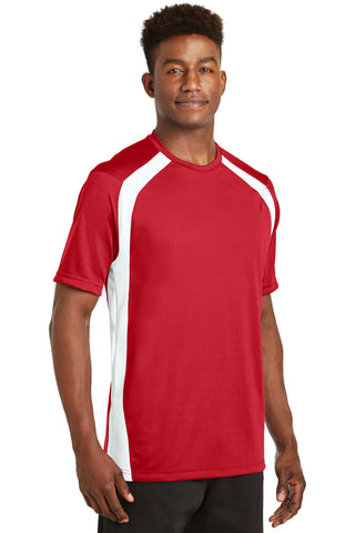 Sport-Tek Dry Zone Colorblock Crew (True Red/ White)