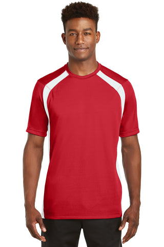 Sport-Tek Dry Zone Colorblock Crew (True Red/ White)