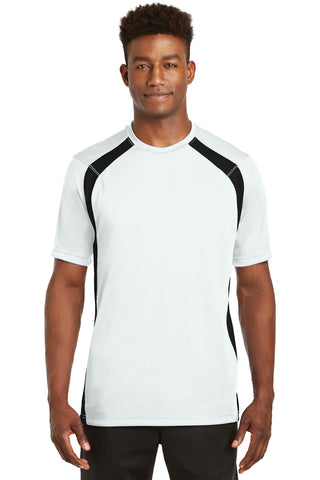 Sport-Tek Dry Zone Colorblock Crew (White/ Black)