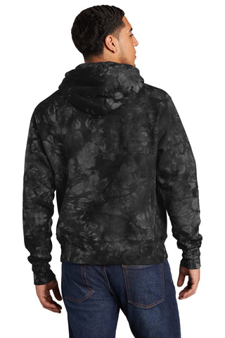 Champion Reverse Weave Scrunch-Dye Tie-Dye Hooded Sweatshirt (Black)