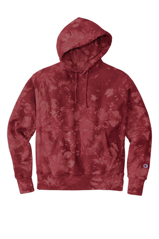 Champion Reverse Weave Scrunch-Dye Tie-Dye Hooded Sweatshirt (Mulled Berry)