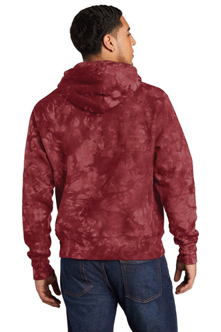 Champion Reverse Weave Scrunch-Dye Tie-Dye Hooded Sweatshirt (Mulled Berry)