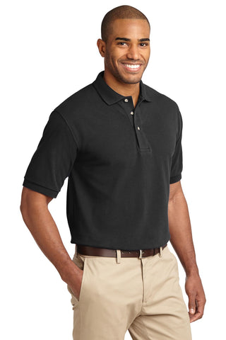 Port Authority Tall Heavyweight Cotton Pique Polo (Black)