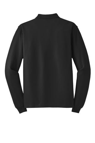 Port Authority Tall Silk Touch Long Sleeve Polo (Black)