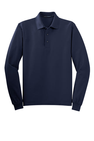 Port Authority Tall Silk Touch Long Sleeve Polo (Navy)