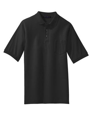 Port Authority Tall Silk Touch Polo with Pocket (Black)