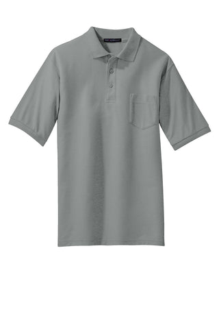 Port Authority Tall Silk Touch Polo with Pocket (Cool Grey)