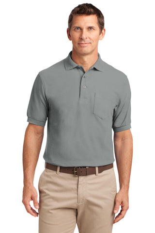 Port Authority Tall Silk Touch Polo with Pocket (Cool Grey)