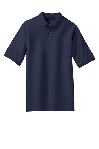 Port Authority Tall Silk Touch Polo with Pocket (Navy)