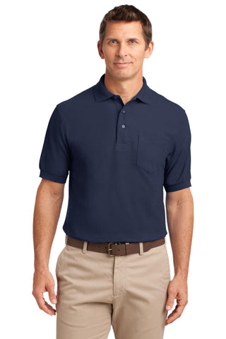 Port Authority Tall Silk Touch Polo with Pocket (Navy)