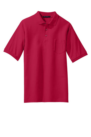 Port Authority Tall Silk Touch Polo with Pocket (Red)