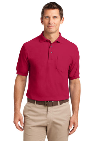 Port Authority Tall Silk Touch Polo with Pocket (Red)