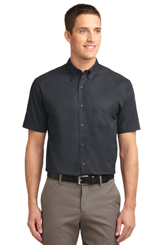 Port Authority Tall Short Sleeve Easy Care Shirt (Classic Navy/ Light Stone)