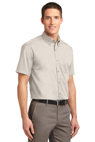 Port Authority Tall Short Sleeve Easy Care Shirt (Light Stone/ Classic Navy)