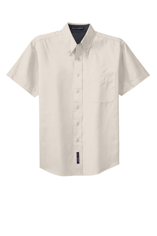 Port Authority Tall Short Sleeve Easy Care Shirt (Light Stone/ Classic Navy)