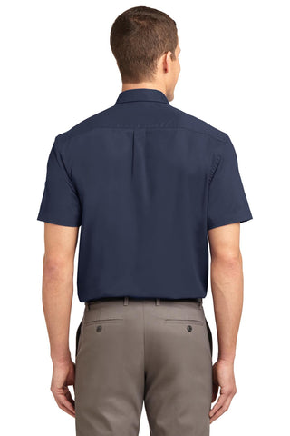 Port Authority Tall Short Sleeve Easy Care Shirt (Navy/ Light Stone)