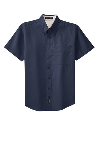 Port Authority Tall Short Sleeve Easy Care Shirt (Navy/ Light Stone)