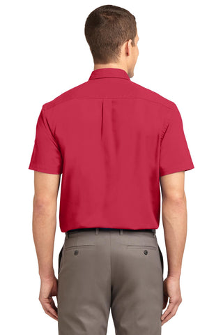 Port Authority Tall Short Sleeve Easy Care Shirt (Red/ Light Stone)