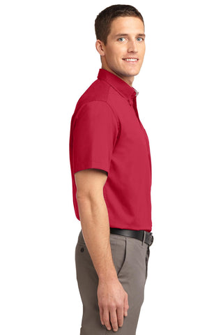 Port Authority Tall Short Sleeve Easy Care Shirt (Red/ Light Stone)