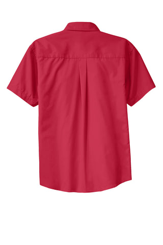 Port Authority Tall Short Sleeve Easy Care Shirt (Red/ Light Stone)