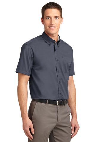 Port Authority Tall Short Sleeve Easy Care Shirt (Steel Grey/ Light Stone)