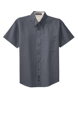 Port Authority Tall Short Sleeve Easy Care Shirt (Steel Grey/ Light Stone)