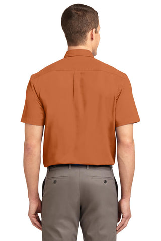 Port Authority Tall Short Sleeve Easy Care Shirt (Texas Orange/ Light Stone)