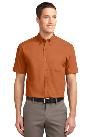 Port Authority Tall Short Sleeve Easy Care Shirt (Texas Orange/ Light Stone)