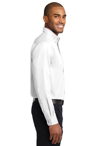 Port Authority Tall Long Sleeve Easy Care Shirt (White/ Light Stone)